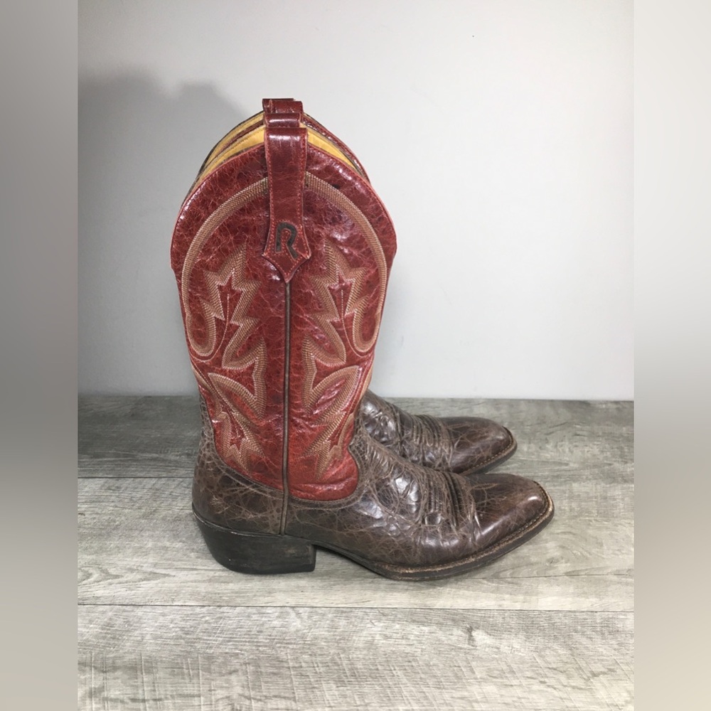 Rod Patrick Bootmakers Cowboy Western Leather Pull On Womens 2-Tone Boots Size 8